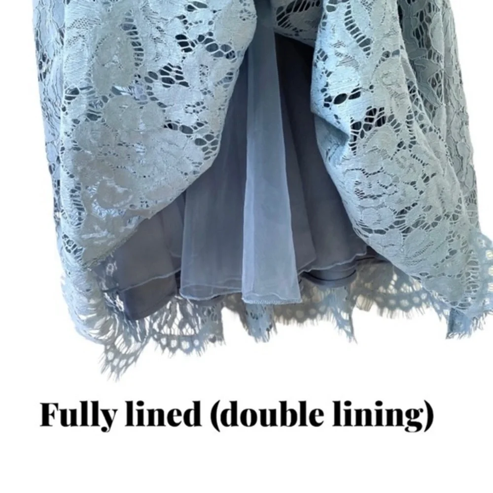 French Connection Shana Flared Lace Mini Dress Princess Blue Wedding NWT